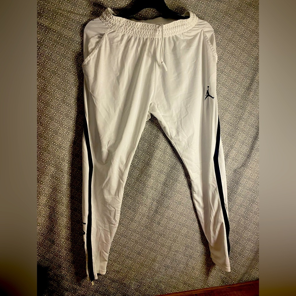 White Joggers with Black Accents